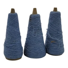 Vintage National Spinning Co. Orlon Acrylic Yarn Cone 2/24 Royal Blue Lot of 3