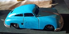 C9.8 1950s GESCHA PORSCHE 356 CPE 8 INCH TIN WINDUP CAR APPEARS UNPLAYED WITH