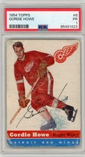 1954 Topps Hockey #8 Gordie Howe Red Wings HOF PSA 1