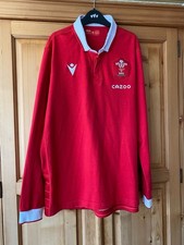 Mens Wales Rugby Union Long Sleeve Jersey 2020/21 Macron L Excellent Condition