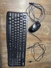 Logitech MK120 K120 Wired USB Keyboard Mouse Desktop Combo Set | Black