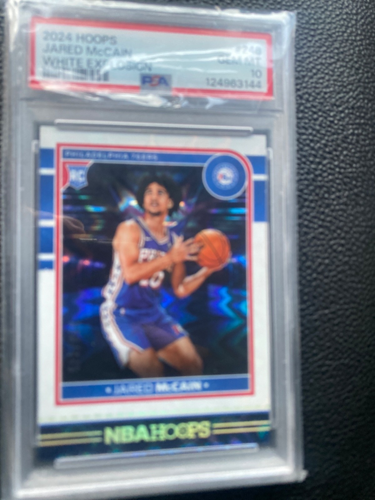 2024-25 NBA Hoops Jared McCain WHITE EXPLOSION #/149 SP #246 76ERS🔥