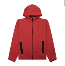 Nike Tech Fleece Windrunner Full Zip Hoodie Light Red Mens FB7921-872 Large
