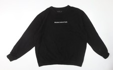 Mens UK Size L Scruff of the Neck Black Pullover Sweatshirt