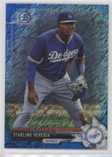 2017 Bowman Chrome Prospects Blue Shimmer Refractor 146/150 Starling Heredia fm0