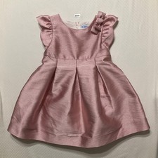 Mayoral Little Formal Dress size 24M Pink Metallic Short Sleeve Bow Zip Closure