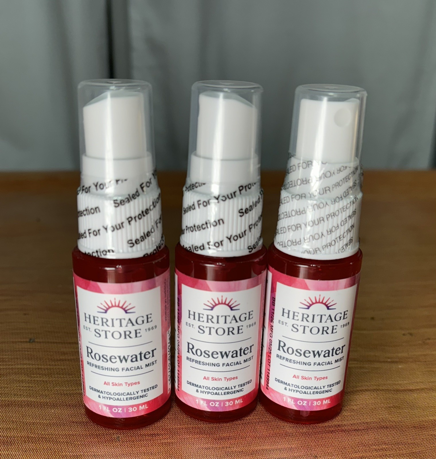 Heritage Store Rosewater Refreshing Facial Mist 1oz Travel Size All Skin Type X3