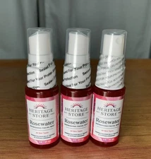 Heritage Store Rosewater Refreshing Facial Mist 1oz Travel Size All Skin Type X3