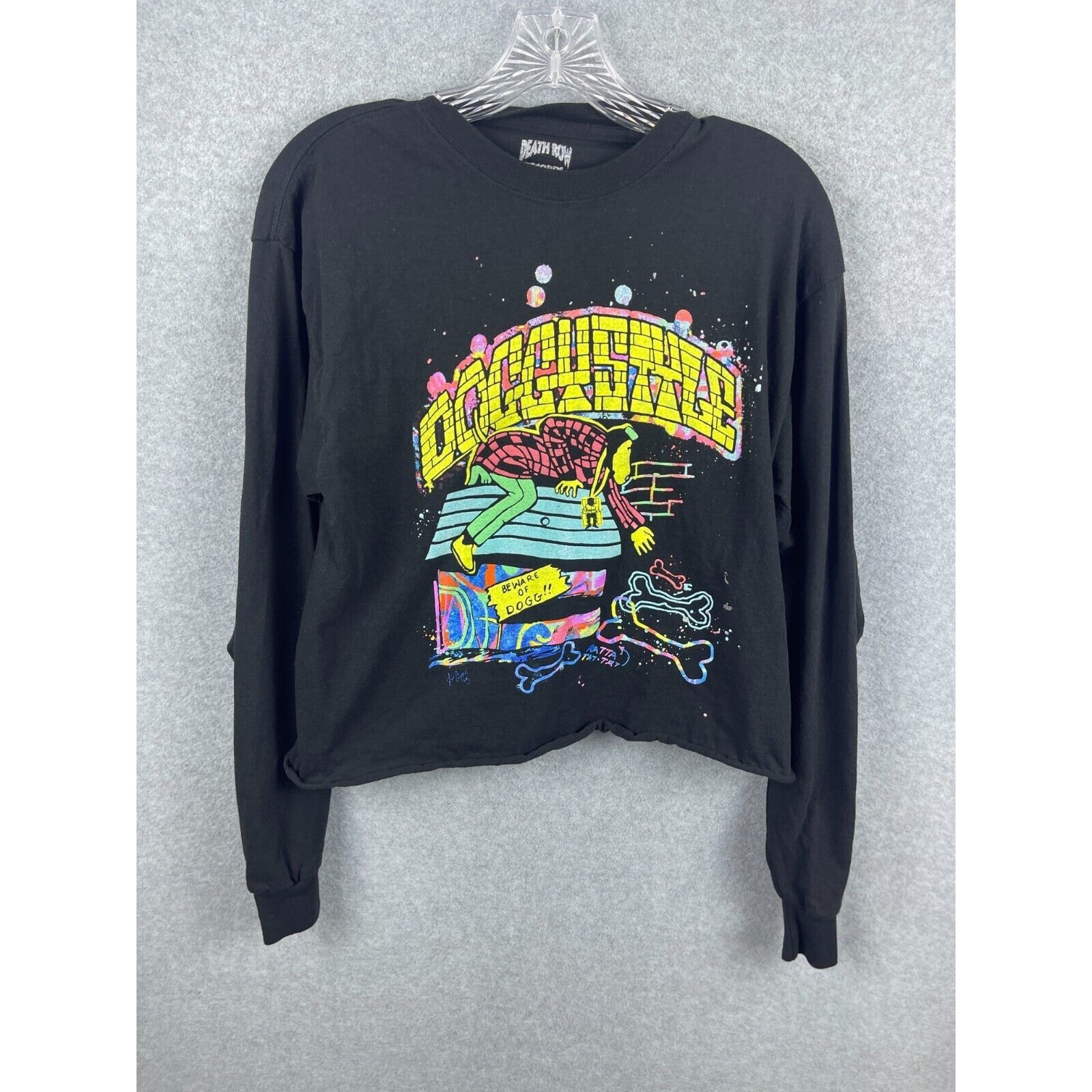 FILA Camicia Death Row Snoop Doggy Dogg stile cane M nera manica lunga taglio