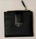 PRADA Wallet Saffiano NFC Chip 4 COA, Black Leather With Zipper NEW Msrp $998 — photo 1
