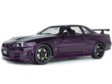 1999 NISSAN SKYLINE GT-R (R34) Z-TUNE RHD PURPLE 1/18 DIECAST BY SOLIDO S1804311