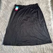 Radiant By Vanity Fair Black Stretch Waist Half Slip Womens Size Medium 24"