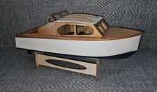 Handmade Timber Radio Controlled Cabin Cruiser Boat