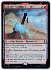 mjolnir mtg card Who Will You Equip with Mjlnir in MTG? Then Mjlnir deals damage to each opponent equal to the number of tapped creatures that opponent controls. Mjolnir, Hammer of Thor |