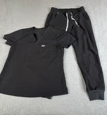FIGS Technical Collection Scrub Set Top Bottom S Black W18SW2005 Pants Hospital