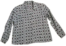 VTG Notations Long Sleeve Fitted Blouse with Detachable Necklace Size 18