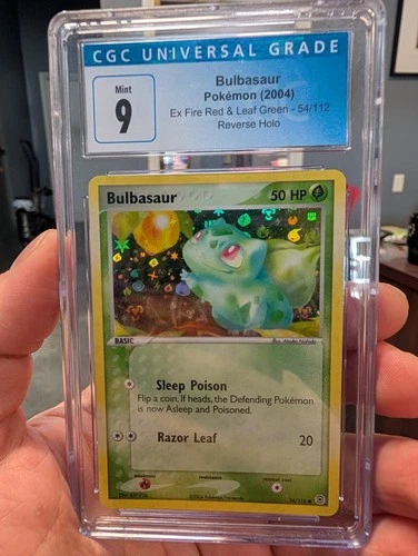 Reverse Holo Bulbasaur 54 2004 ex Fire Red & Leaf Green CGC 9 MINT PSA