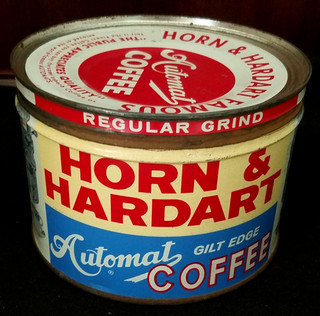 Vintage Horn & Hardart Coffee 1 lb Tin Can New York NY Original Lid