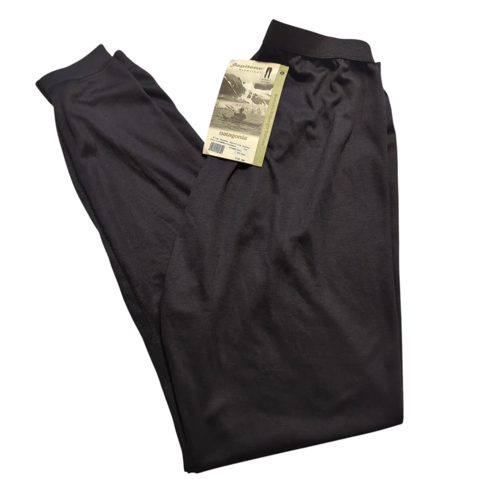 NEW Patagonia Capilene Midweight Base Layer Pants Womens L Pull On Black 44303