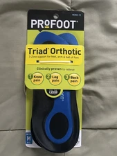 PROFOOT Triad Orthotic Insoles for Knee, Leg & Back Pain Men’s Size 8-13 NEW