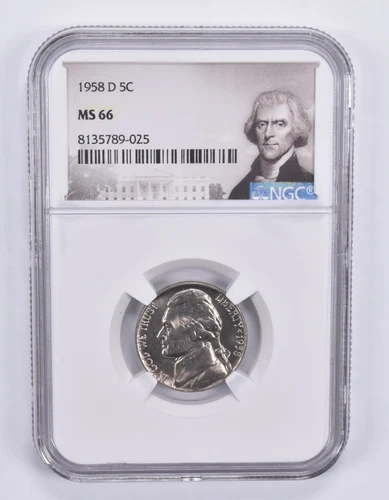 1958-D Jefferson Nickel MS66 NGC Special Label *4610