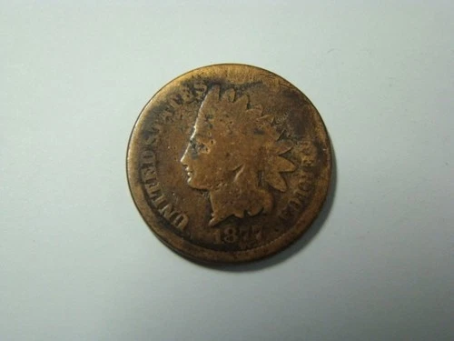 1877 Indian Head Cent AG Detail Residue On Reverse Key Date