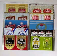 Vintage Flat Unrolled Steel Beer Cans Lot Of 10 Blitz Schmidt Puiaski Meister