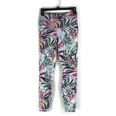 Playground Tulum Floral Print Ankle Leggings Women's Small Active Tropical Leaf