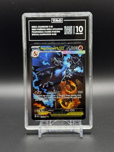 Pokemon 2025 Mega Charizard X ex 125/094 SIR Phantasmal Flames GEM MINT TAG 10