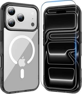 iPhone 17 Pro Max Case Clear with Screen Protector, Anti-Yellowing, Shockproof S