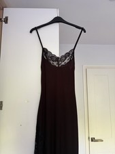 Women’s PLT Black Lace Maxi Bodycon Dress Size UK10