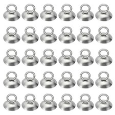 8mm Bead Caps, 100 Pcs Bead Cap Bail Pendant Ornament Caps with Loop,Silver