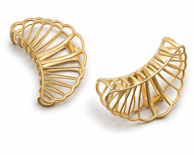 Haarklammer Selma Vintage Goldfarben Metall Fächerform Yehwang