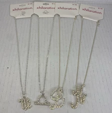 2003 New Xhilaration Necklace Lot Of 4 Libra Virgo Letter L & K  Silver Y2K