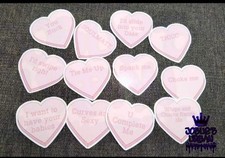 12pcs Valentines Day Pink Heart Glossy Stickers