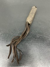Vtg Leather Riding Quirt Small Whip Hand Held Flogger