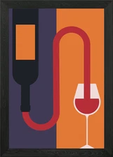Wine from bottle to glass Framed Wall Art Poster Canvas Print Picture