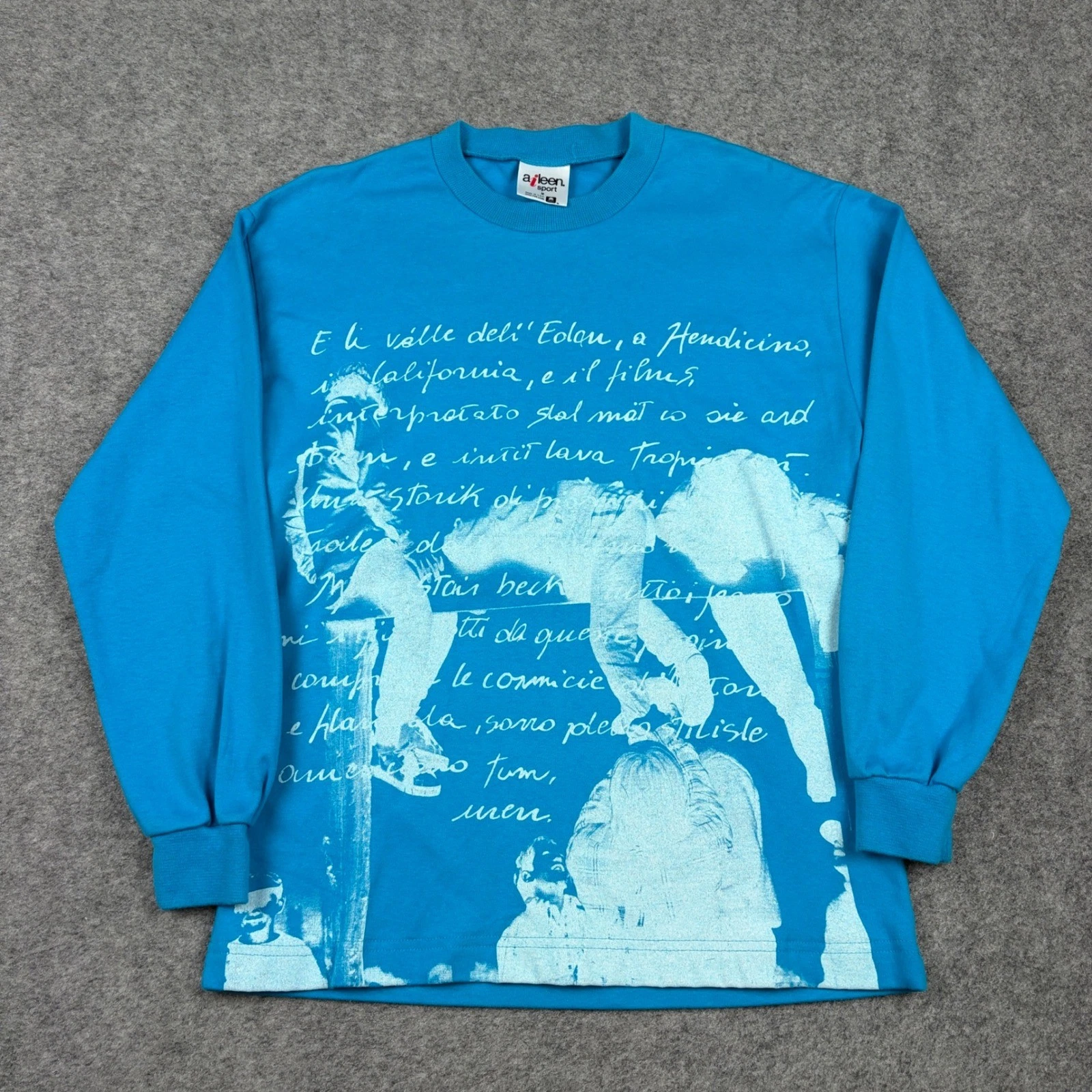 Vintage Aileen Sport Crewneck Mens M Mexican Blue Graphic Script 90s Script AOP