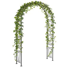 Produktbild - Outsunny Gartenbogen, Rosenbogen, schwarz, generalüberholt