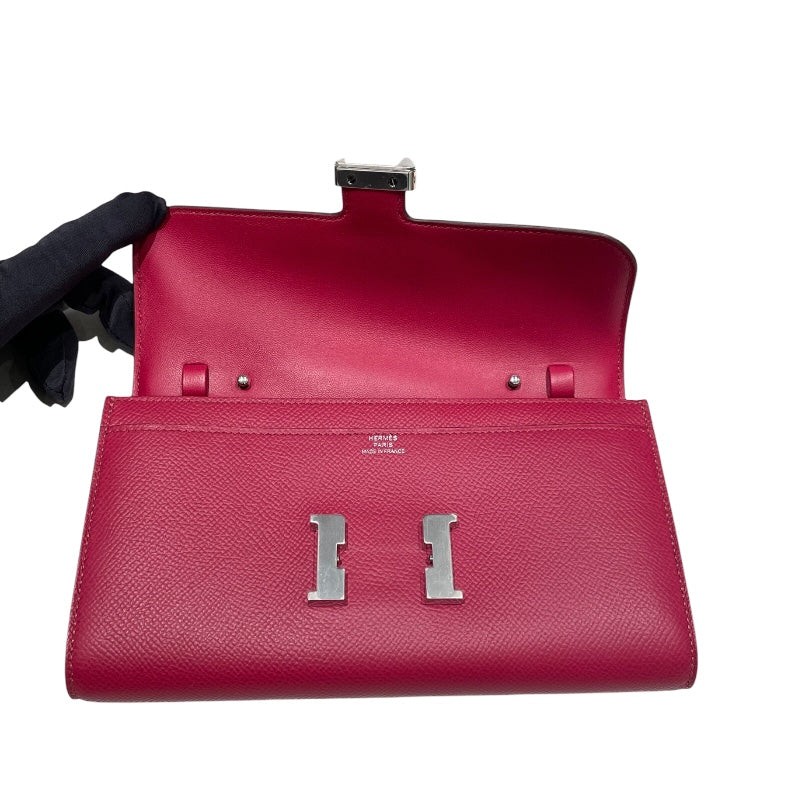 HERMES Constance To Go B Stamp Ruby Epsom Wallet Chain #169 — image 4