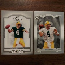 2 Brett Favre PACKERS 2003 #36 & 2004 #32 Donruss CLASSICS NFL Football Cards 