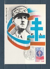 carte  1er jour association des  Francais libres  De Gaulle  75 Paris    1976