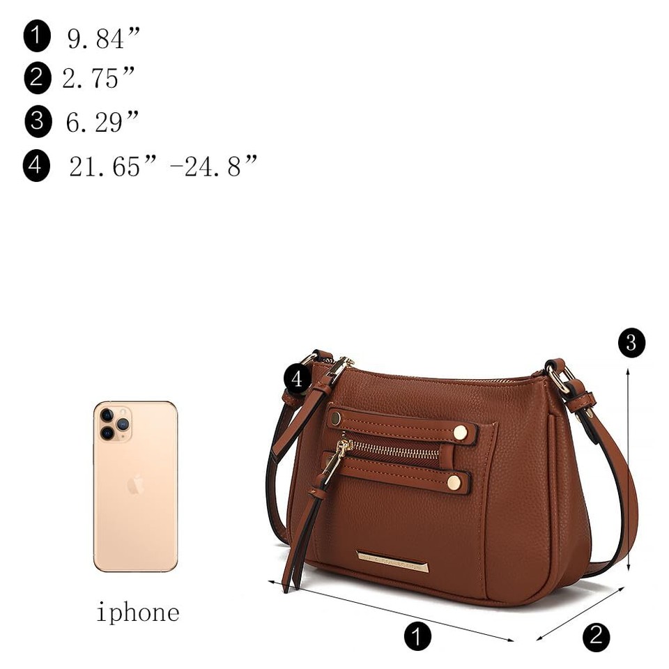 MKF Collection Crossbody Bag for Women Designer Crossover Vegan Leather