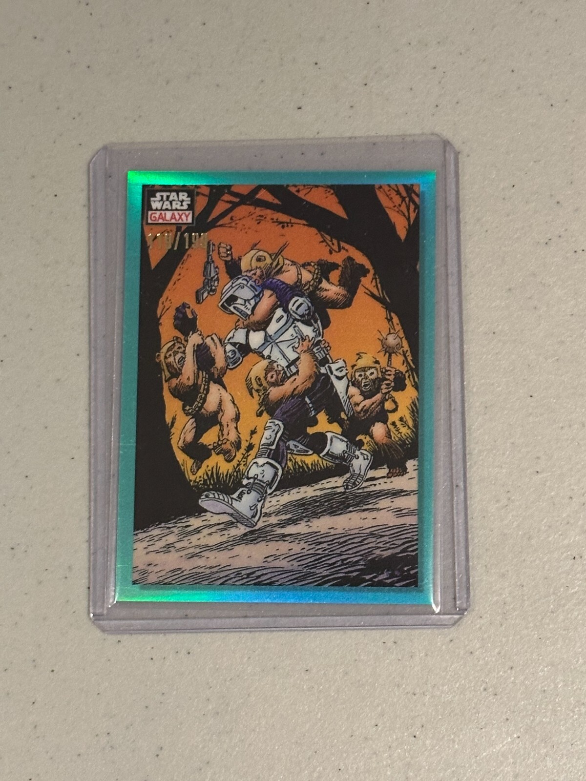 2023 Topps Chrome Star Wars Galaxy Aqua Refractor #/199 Stormtrooper Overrun #24