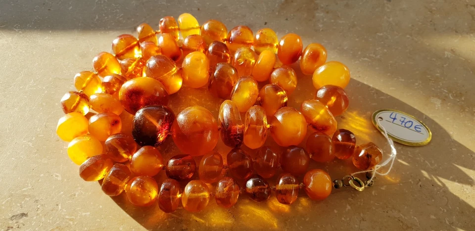 BERNSTEINKETTE BUTTERSCOTCH AMBER NECKLAGE 75 Gramm  -K2 - Bild 4 von 4