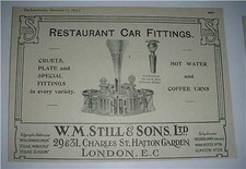 Old Railway Related Advertisement for WM Still - London - railway fittings 1913
