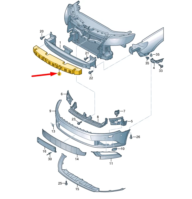 NEU VOLKSWAGEN CC-FRONT-STOßFÄNGER-SCHAUMSTOFF-FÜLLSTÜCK 