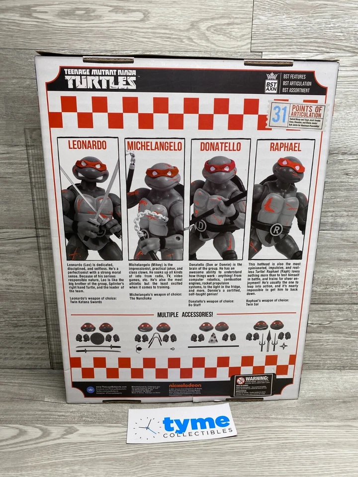 Figuras de acción abiertas BST AXN Pizza Teenage Mutant Ninja Turtles exclusivas de 4 piezas Foto 3 de 4