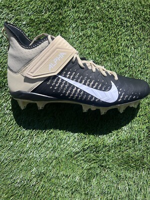 NIKE Alpha Menace Pro 2 Mid Black Gold Football Cleats Men\'s 16 BV3945-700 NEW NIKE ALPHA MENACE PRO 2MID FOOTBALL CLEATS  main image 3