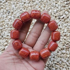 17 MM Genuine Indonesian Red Coral Bracelet 12 Beads 17